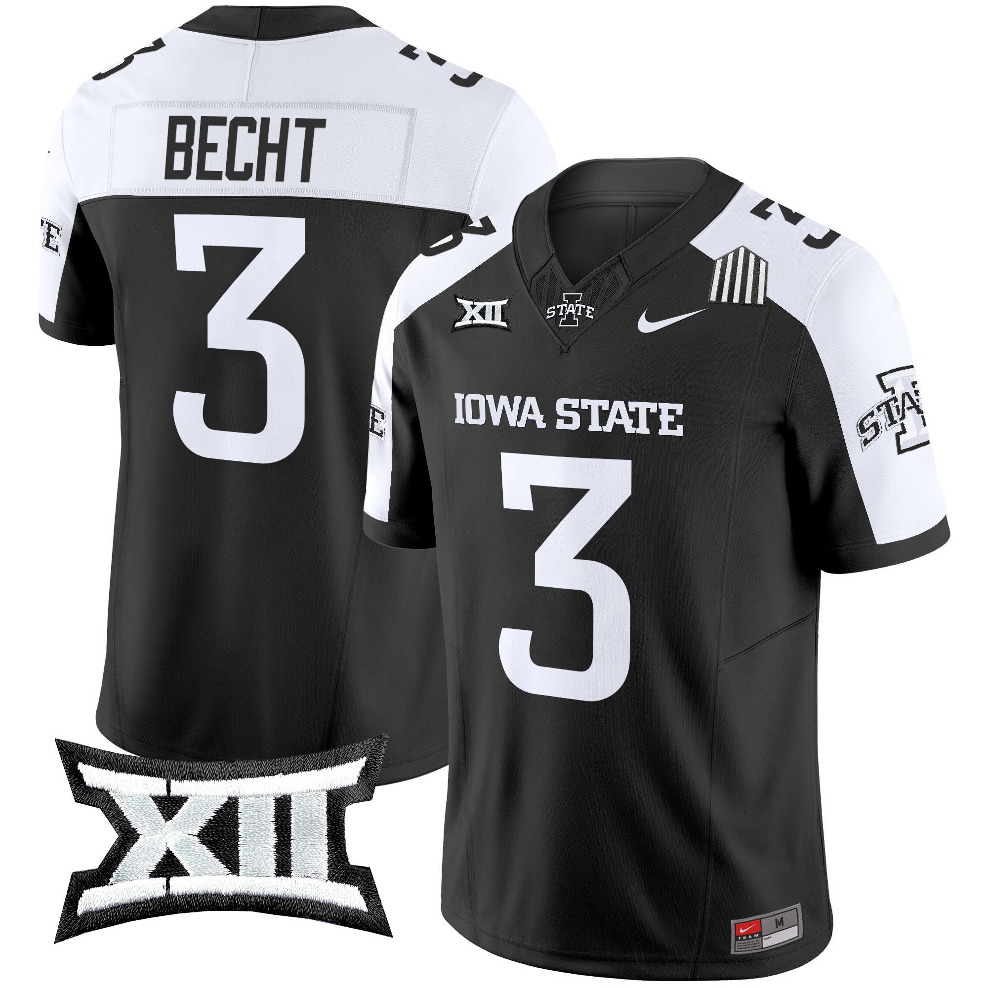 Men Iowa State Cyclones #3 Becht Black Nike 2024 Vapor Limited NCAA Jersey